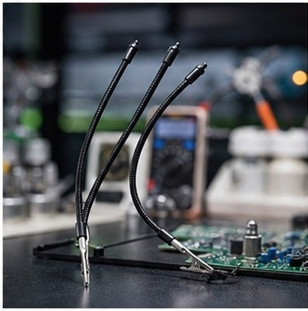 Electronics Repair Tools - ชุดแคลมป์สำหรับโต๊ะทำงานบัดกรี 3 ชิ้น พร้อมแขนยืดหยุ่น – ที่ยึดแผงวงจร